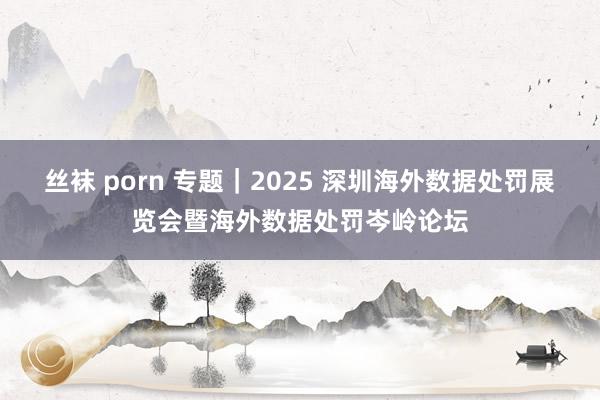 丝袜 porn 专题｜2025 深圳海外数据处罚展览会暨海外数据处罚岑岭论坛
