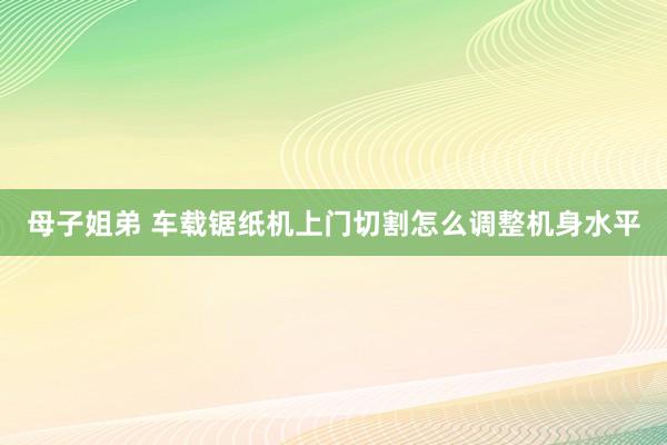 母子姐弟 车载锯纸机上门切割怎么调整机身水平