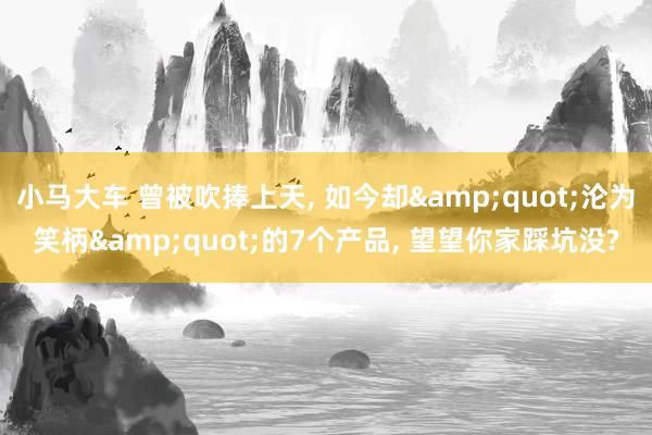 小马大车 曾被吹捧上天, 如今却&quot;沦为笑柄&quot;的7个产品, 望望你家踩坑没?