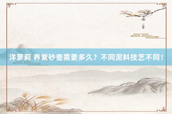 洋萝莉 养紫砂壶需要多久？不同泥料技艺不同！